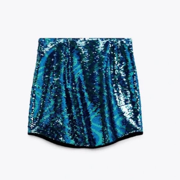 ZARA SHORT SEQUIN SKIRT - Picture 3 of 7